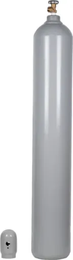 Cilindro de nitrogênio 50L (10 m³) MAT com válvula e capacete de proteção