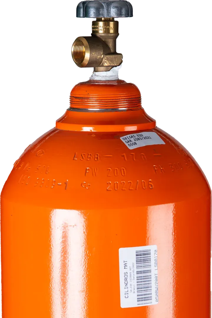Cilindro de hélio com válvula, produto Oxigás