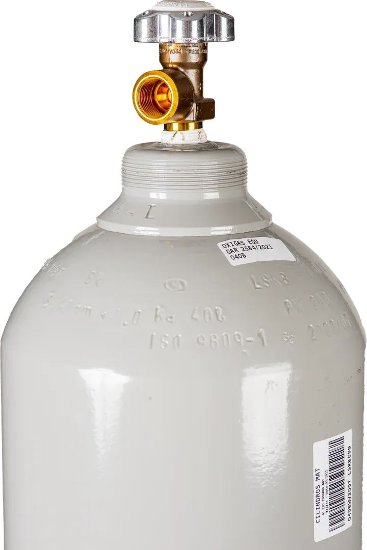 Cilindro de nitrogênio com válvula, produto Oxigás