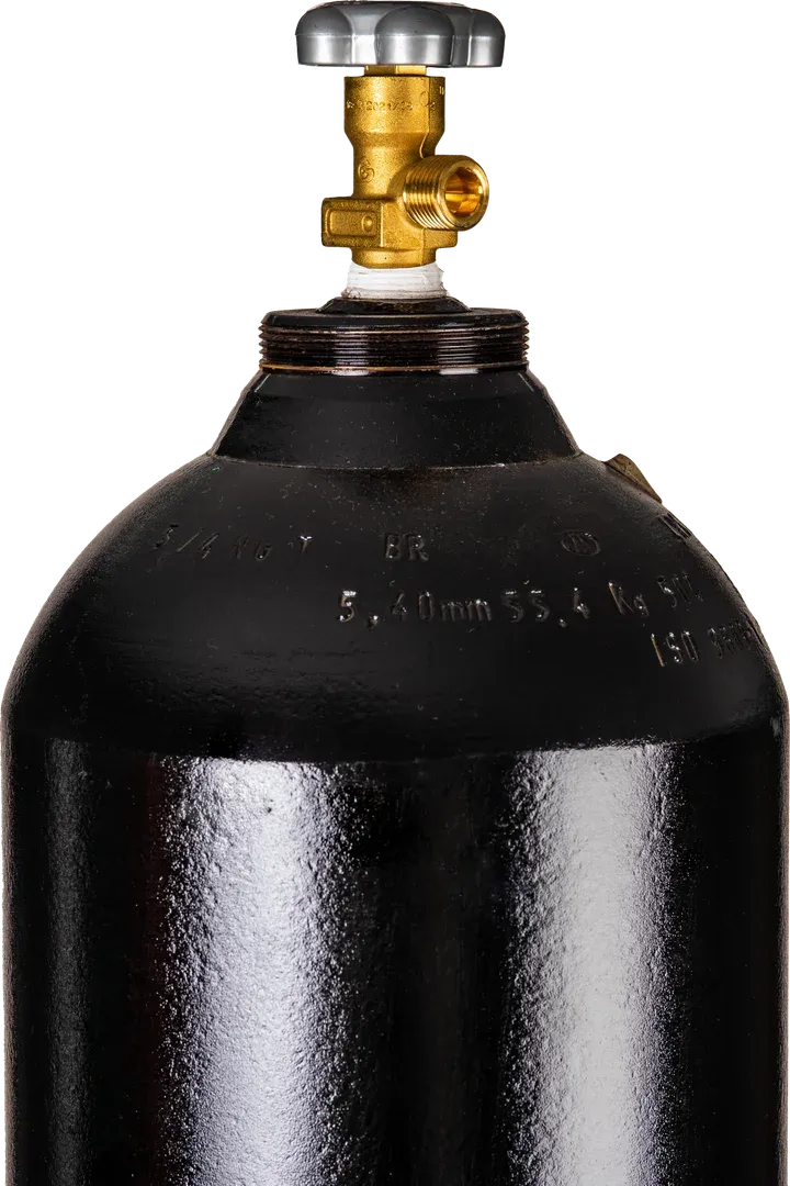 Cilindro de oxigênio industrial com válvula, produto Oxigás